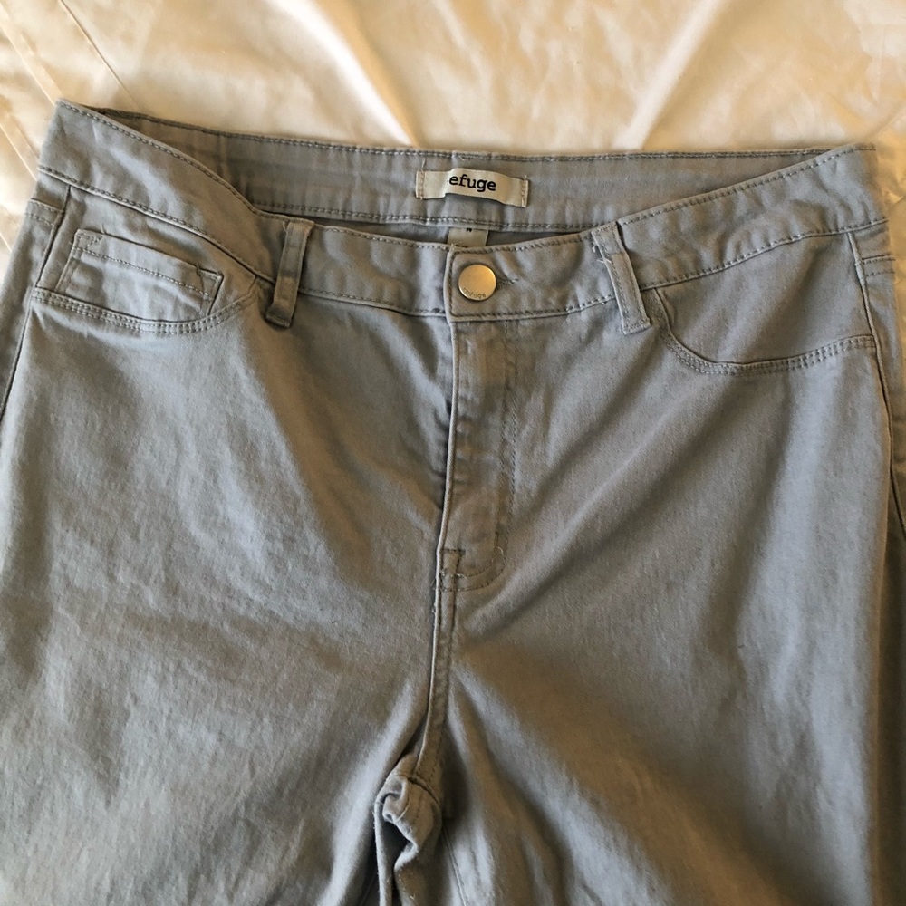 Gray jeans.